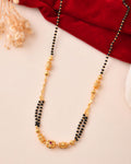 Jewels Nest Gold-Plated Black Beads Mangalsutra With Geometric Filigree Accent | Grab2Buy