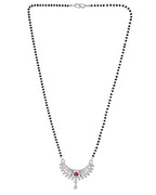Jewels Nest Elegant Silver-Plated Mangal Sutra with Floral Crystal Pendant | Grab2Buy