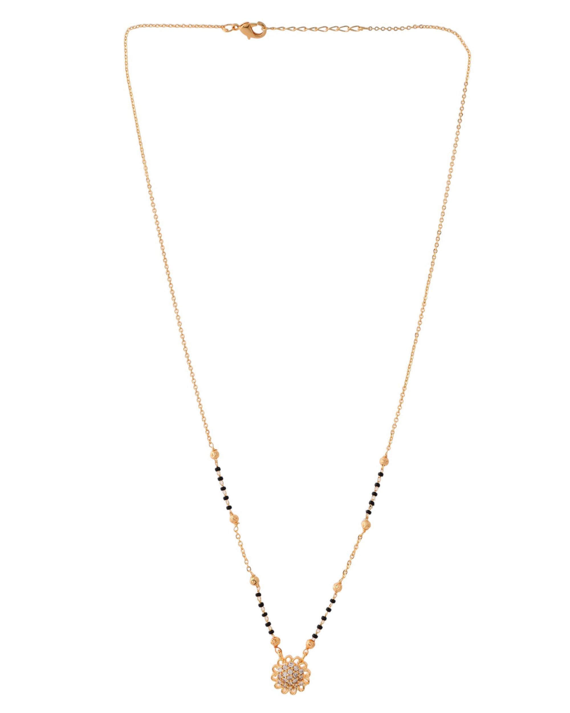Jewels Nest Floral Bloom Gold-Polished Mangal Sutra | Grab2Buy