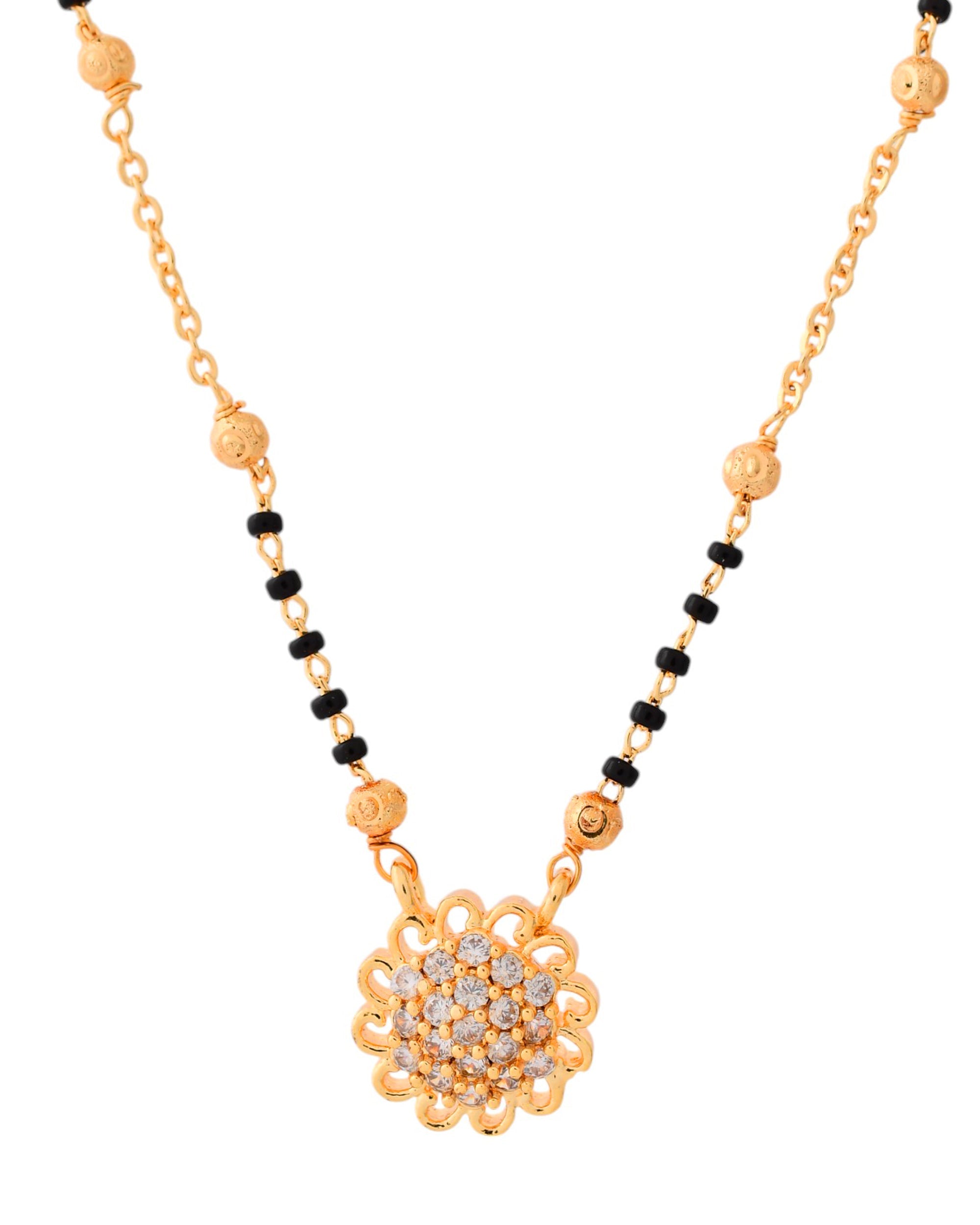 Jewels Nest Floral Bloom Gold-Polished Mangal Sutra | Grab2Buy