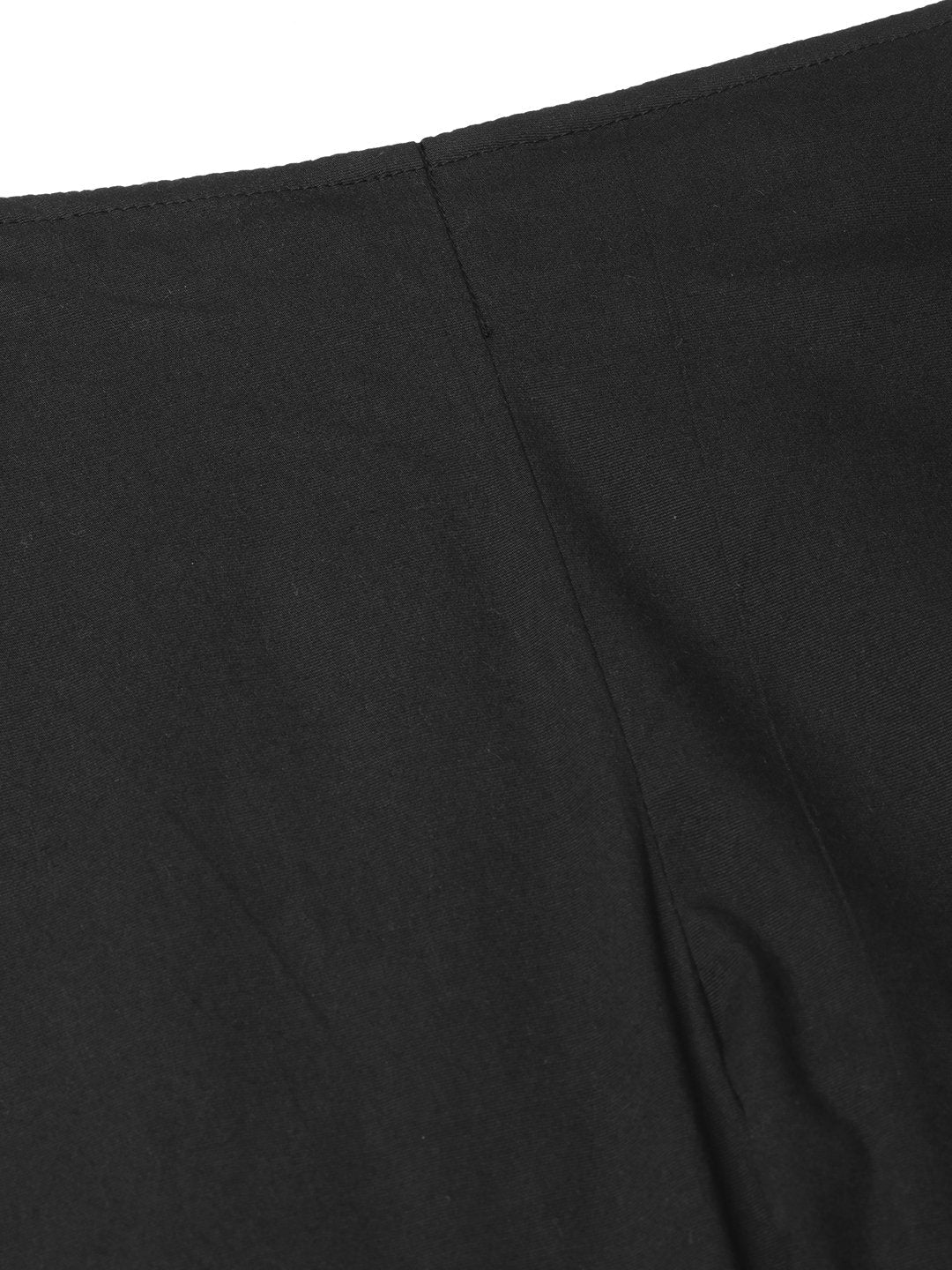 Jompers Women Black Smart Slim Fit Solid Bottom Flared Trousers | Grab2Buy