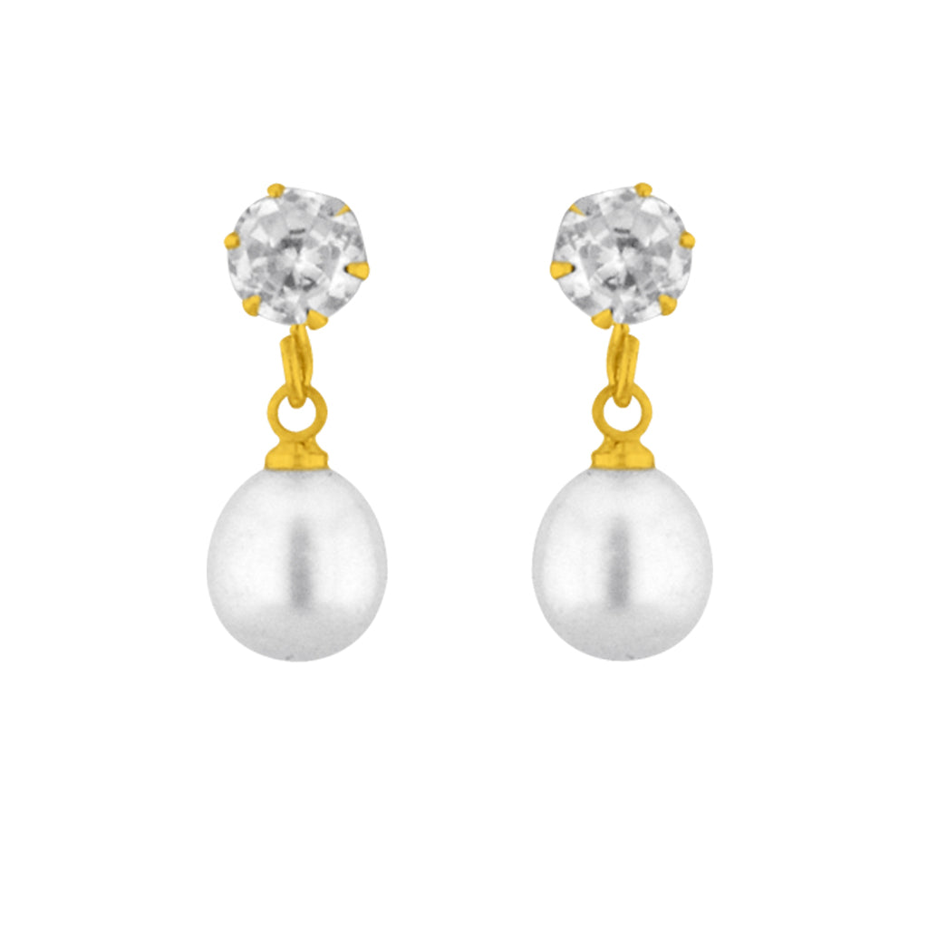 J Pearls White Drop Pearl Earrings - Real Pearl Jewelry | Grab2Buy