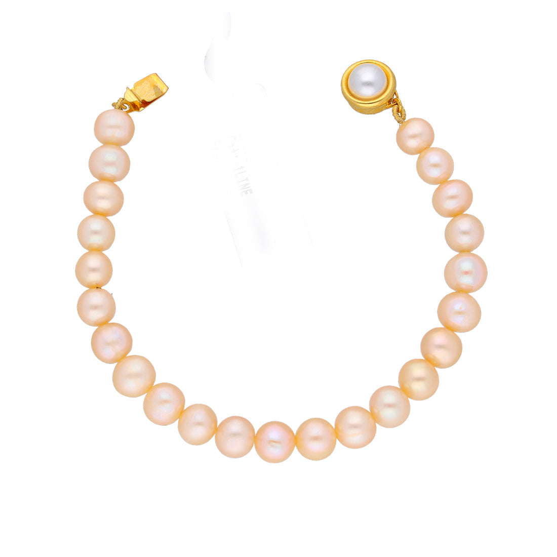 J Pearls Single Line Pink Pearl Bracelet - Real Pearl Jewelry | Grab2Buy
