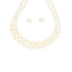 J Pearls 2 Lines Oval Pearl Necklace - Real Pearl Jewelry | Grab2Buy