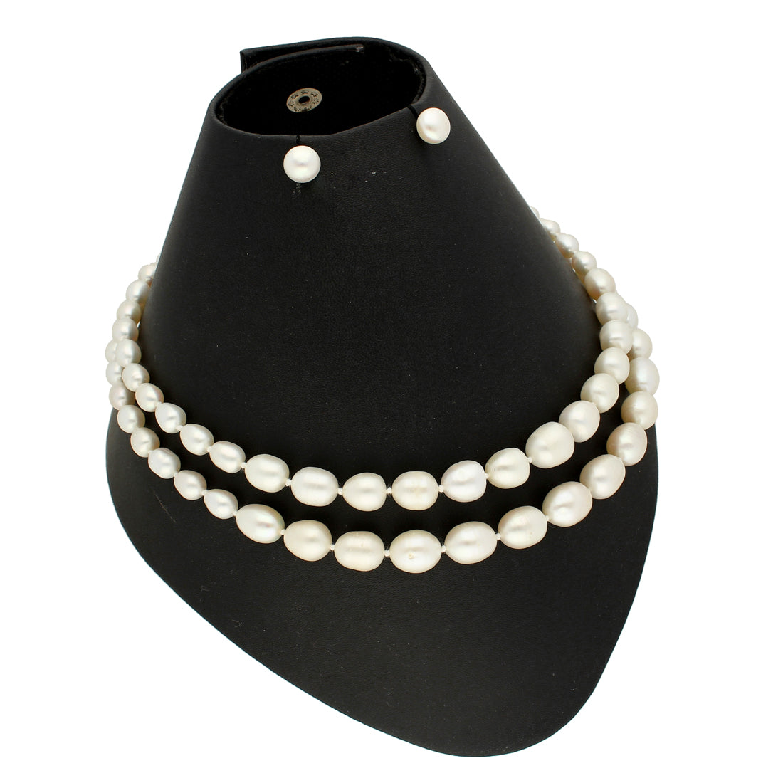 J Pearls 2 Lines Oval Pearl Necklace - Real Pearl Jewelry | Grab2Buy