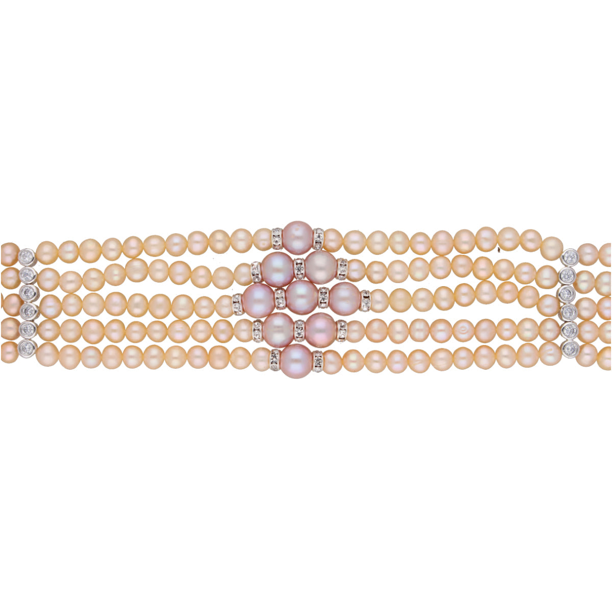 J Pearls Jaahnavi 5 Lines Round Pearl Choker - Real Pearl Jewelry | Grab2Buy