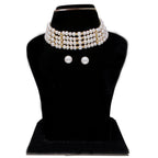 J Pearls Warda 4 Lines Round Pearl Choker - Real Pearl Jewelry | Grab2Buy