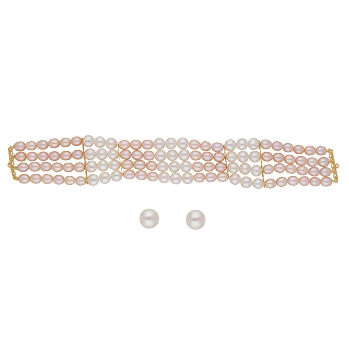 J Pearls Jabala 4 Lines Pearl Choker - Real Pearl Jewelry | Grab2Buy