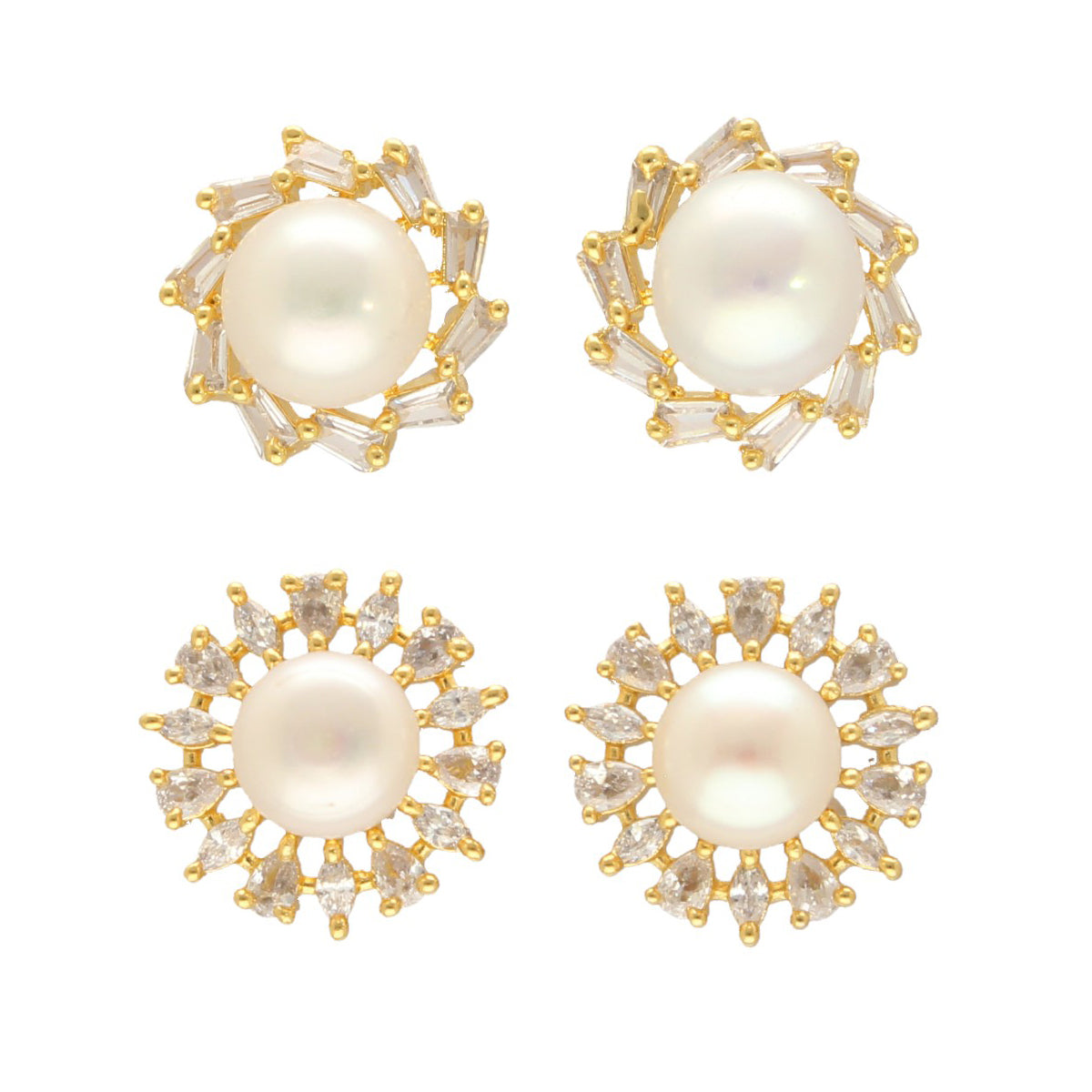 J Pearls Caralin Pearl Earrings Pack 2 | Grab2Buy