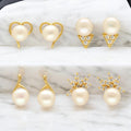 J Pearls Zuri Pearl Earrings Pack 4 | Grab2Buy