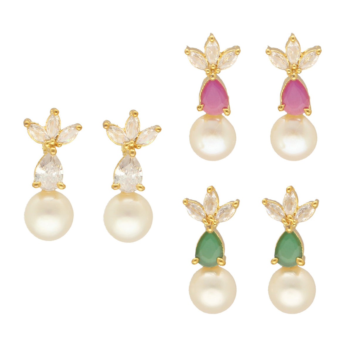 J Pearls Hansin Pearl Earrings Pack 3 | Grab2Buy