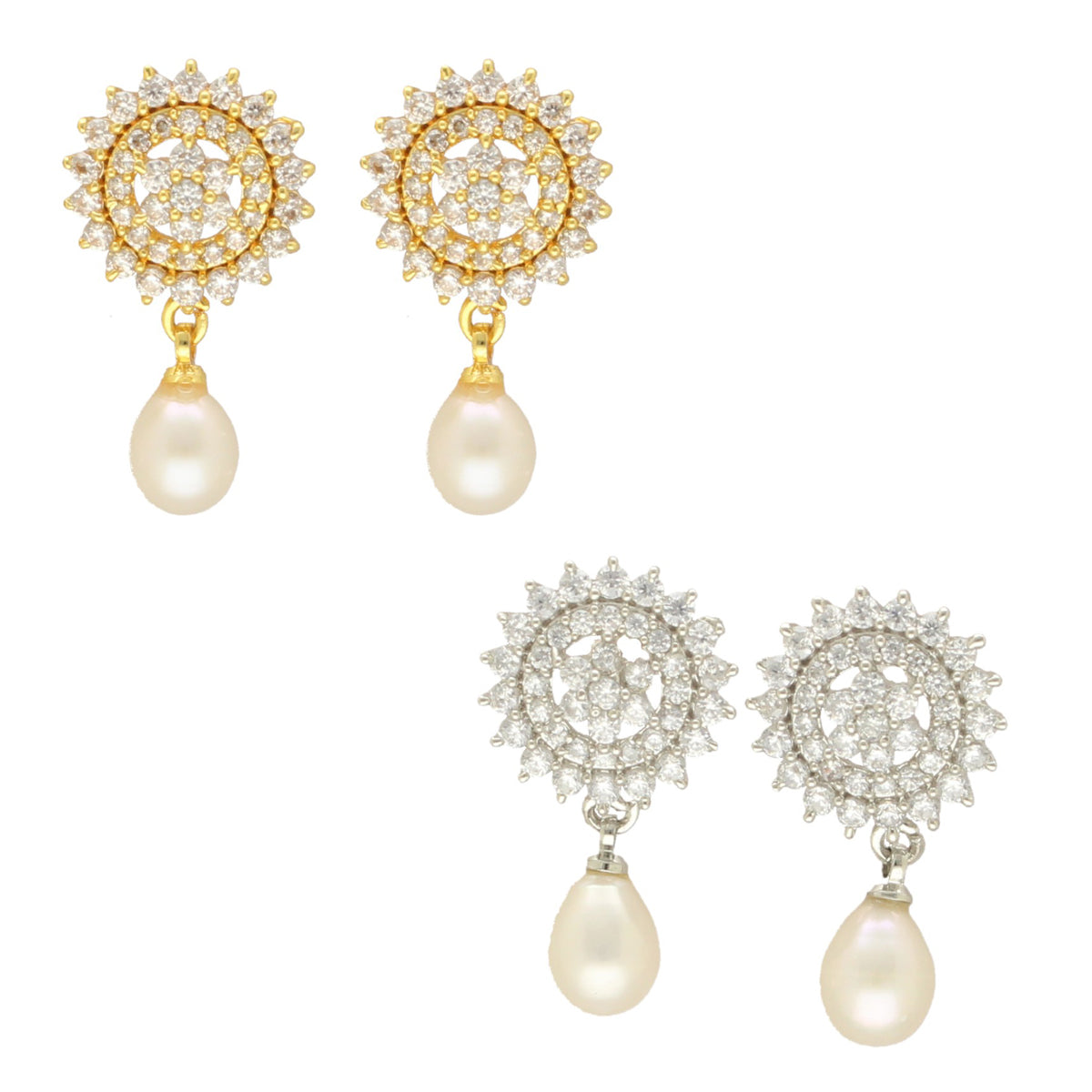 J Pearls Esita Pearl Earrings Pack 2 | Grab2Buy