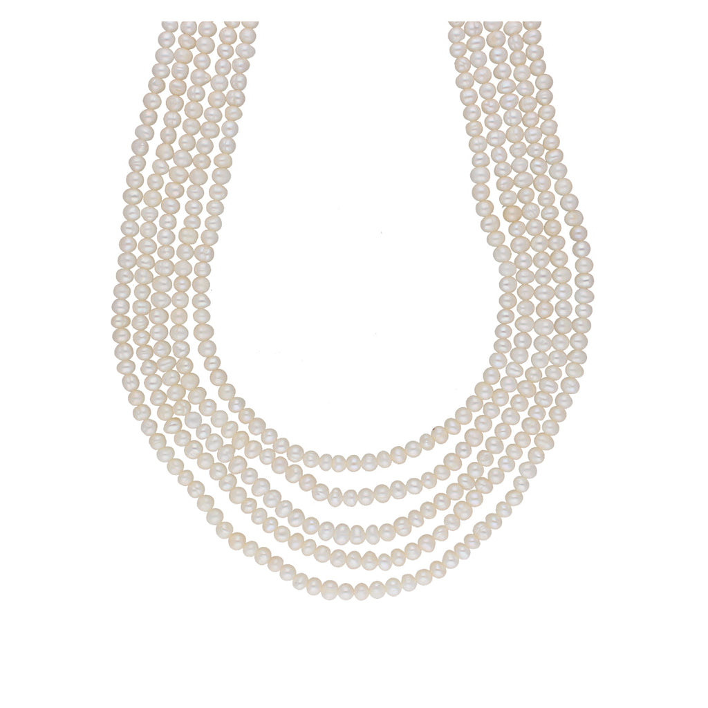 J Pearls Zara 5 Lines Pearl Necklaces - Real Pearl Jewelry | Grab2Buy