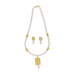 J Pearls Daksina 1 Line Square Pearl Set - Real Pearl Jewelry | Grab2Buy