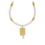 J Pearls Daksina 1 Line Square Pearl Set - Real Pearl Jewelry | Grab2Buy