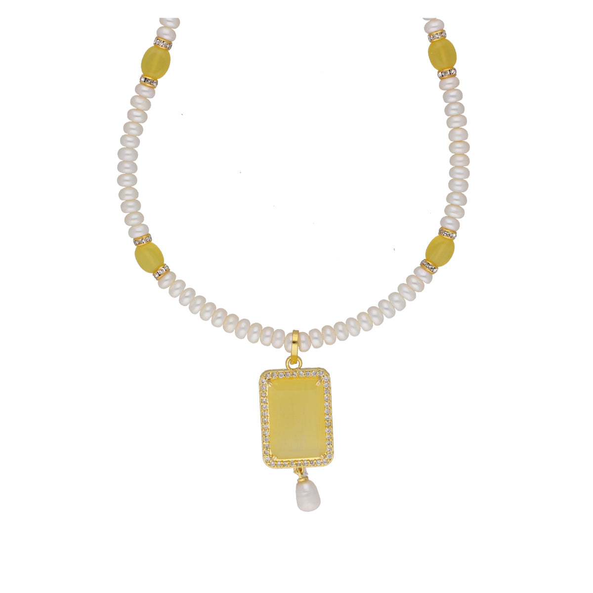 J Pearls Daksina 1 Line Square Pearl Set - Real Pearl Jewelry | Grab2Buy