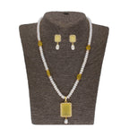 J Pearls Daksina 1 Line Square Pearl Set - Real Pearl Jewelry | Grab2Buy