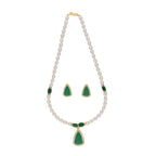 J Pearls Saanvi 1 Line Oval Pearl Set - Real Pearl Jewelry | Grab2Buy