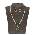J Pearls Saanvi 1 Line Oval Pearl Set - Real Pearl Jewelry | Grab2Buy