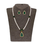 J Pearls Saanvi 1 Line Oval Pearl Set - Real Pearl Jewelry | Grab2Buy