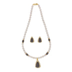 J Pearls Riya 1 Line Oval Pearl Set - Real Pearl Jewelry | Grab2Buy