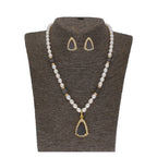J Pearls Riya 1 Line Oval Pearl Set - Real Pearl Jewelry | Grab2Buy