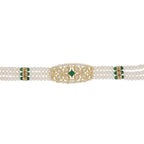 J Pearls Kavya 3 Lines Round Choker Set - Real Pearl Jewelry | Grab2Buy