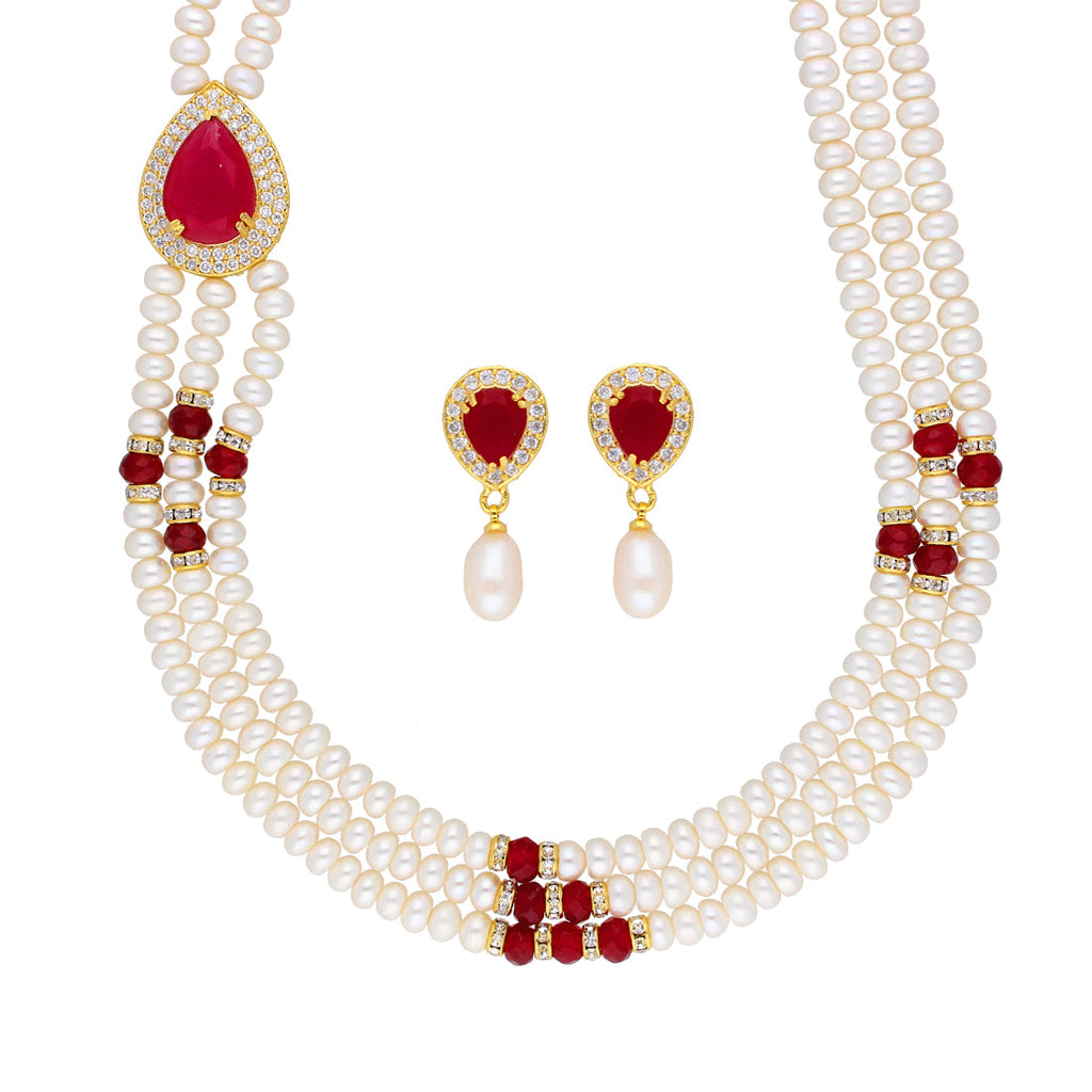 J Pearls Stunning 3 String Necklace Set - Real Pearl Jewelry | Grab2Buy