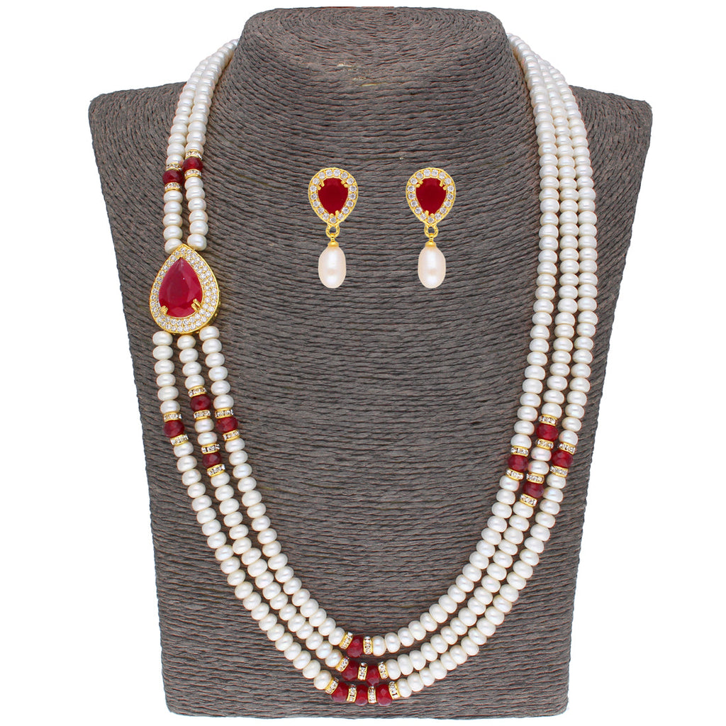 J Pearls Stunning 3 String Necklace Set - Real Pearl Jewelry | Grab2Buy