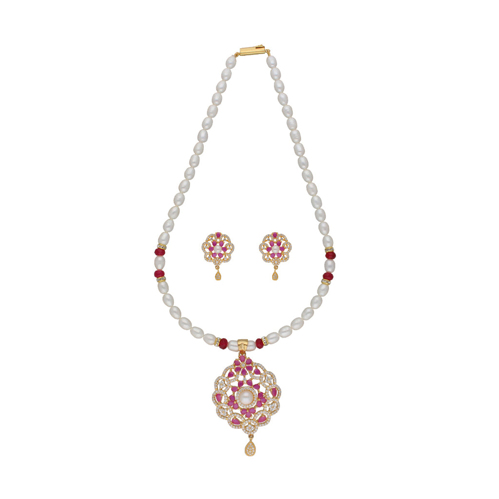 J Pearls Krishna 1 Line Pearl Sets - Real Pearl Jewelry | Grab2Buy