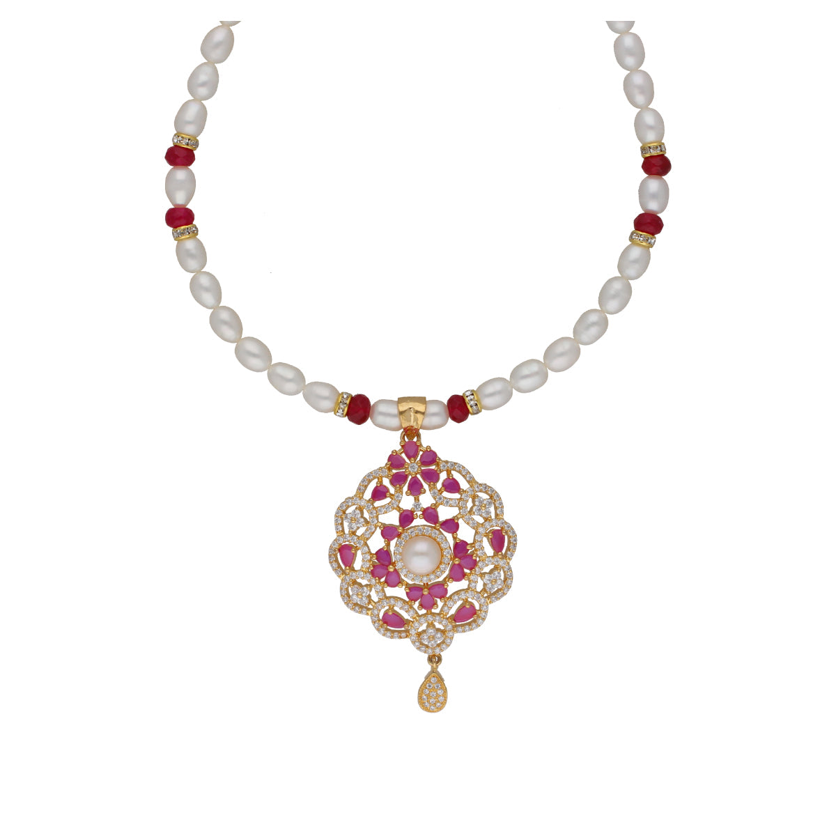 J Pearls Krishna 1 Line Pearl Sets - Real Pearl Jewelry | Grab2Buy
