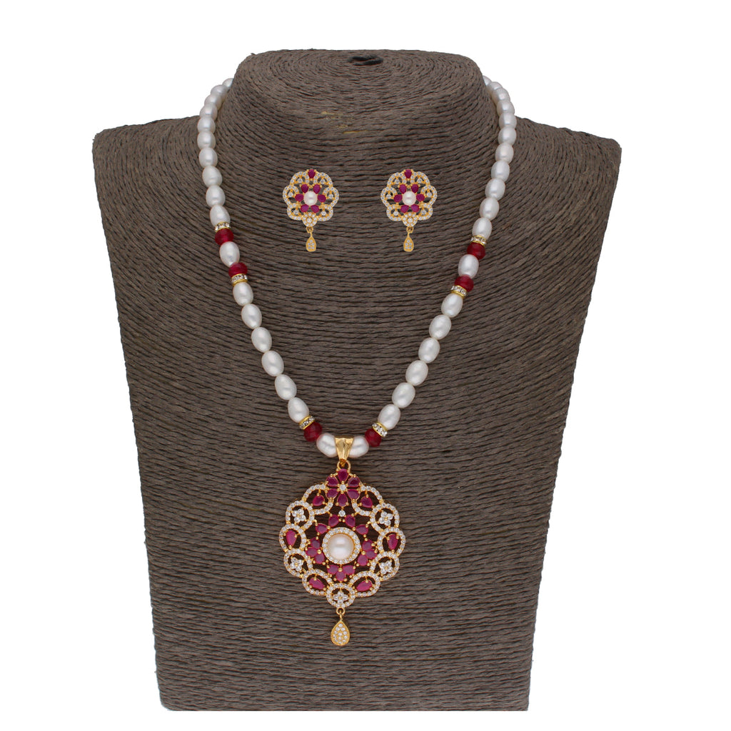 J Pearls Krishna 1 Line Pearl Sets - Real Pearl Jewelry | Grab2Buy