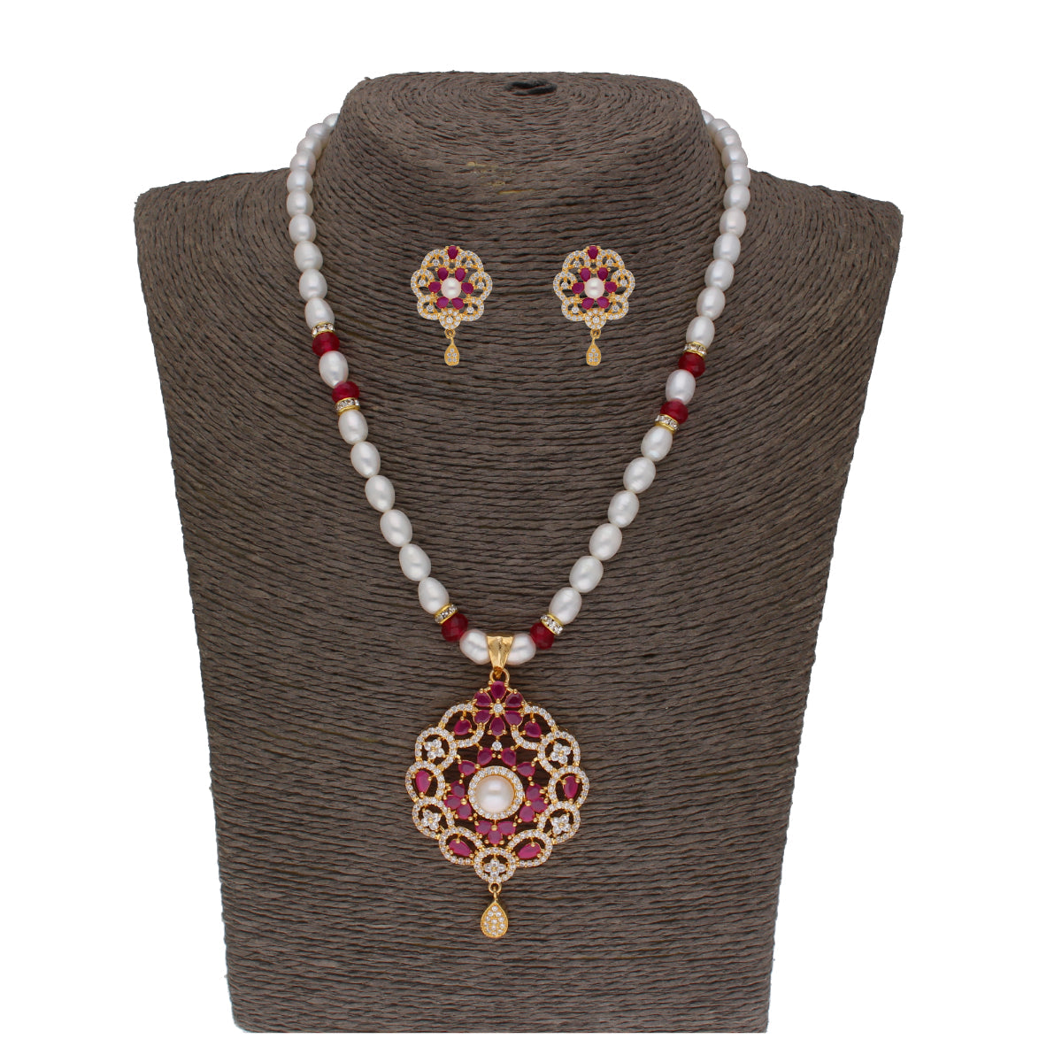 J Pearls Krishna 1 Line Pearl Sets - Real Pearl Jewelry | Grab2Buy