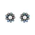 J Pearls Grey Flower Ear Rings - Real Pearl Jewelry | Grab2Buy