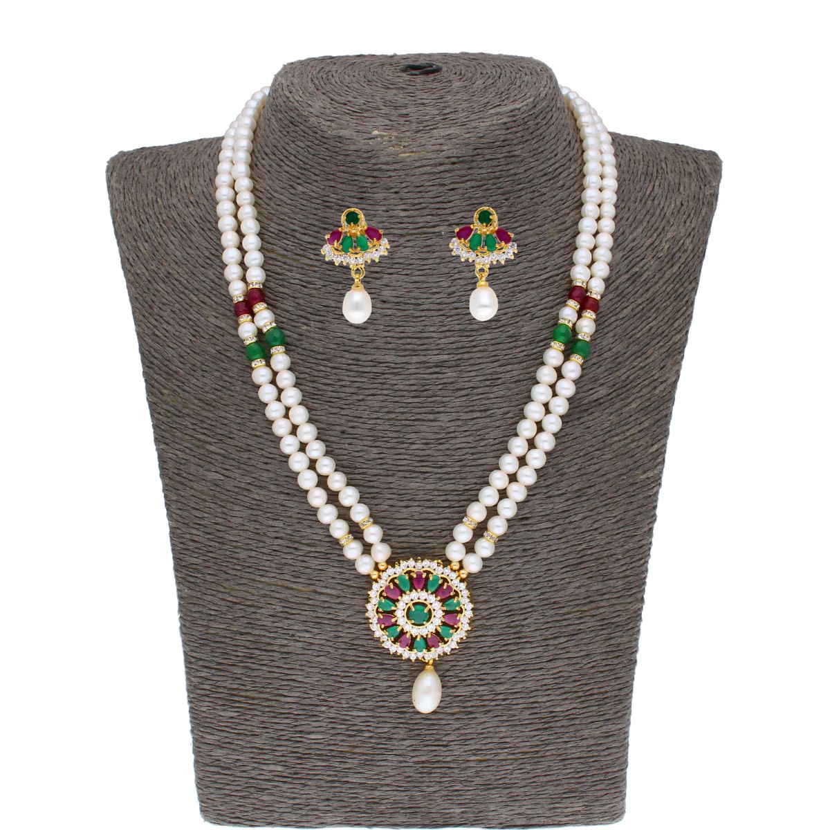 J Pearls Abeedha Pearl Set - Real Pearl Jewelry | Grab2Buy