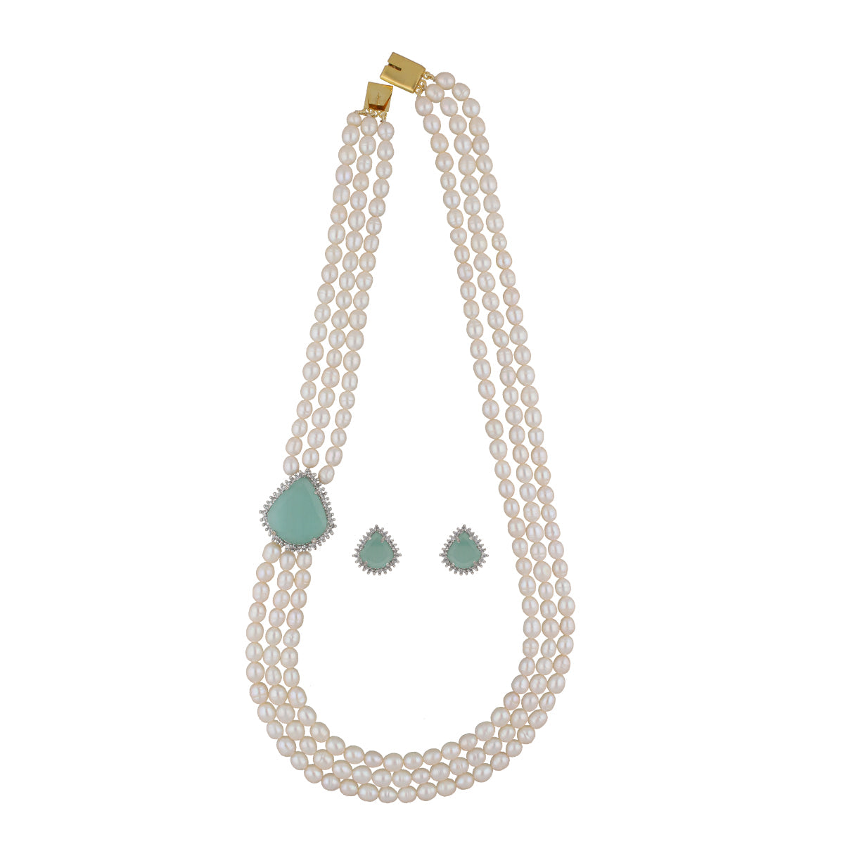 J Pearls Jabala 3 Lines Pearl Set - Real Pearl Jewelry | Grab2Buy