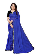 Vamika Blue Malai Silk Printed Saree (Zigzag Blue) | Grab2Buy