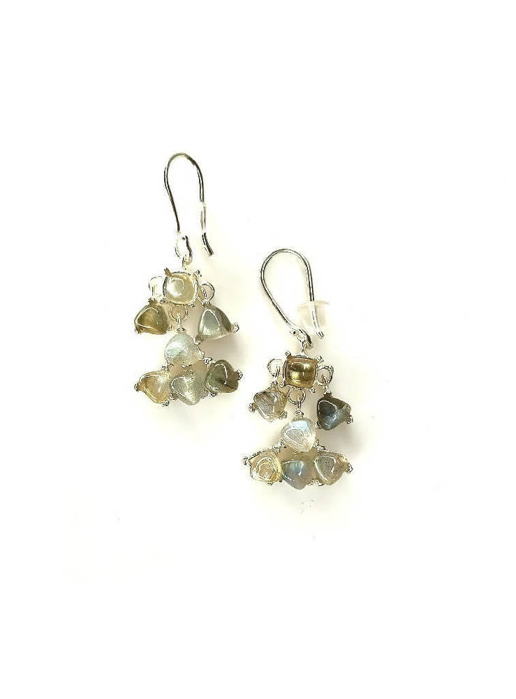 Bling Accessories Labradorite Semi Precious Stone Earrings | Grab2Buy