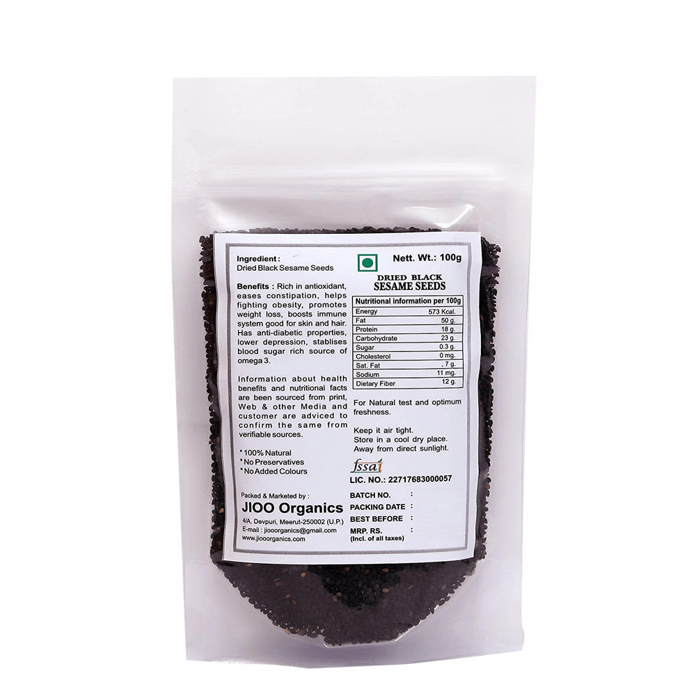 Jioo Organics Dried Black Sesame Seeds | Grab2Buy