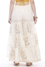 Mominos Fashion Cotton Off White Gotta Work Sharara For Girls | Grab2Buy