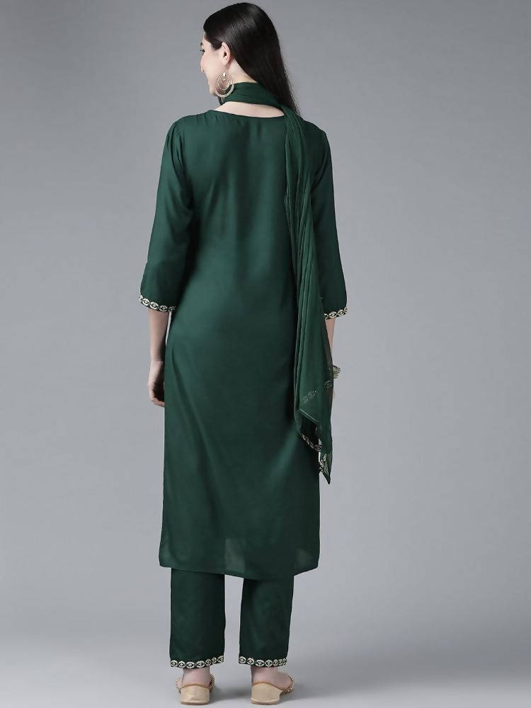 Yufta Women's Rayon Kurti With Pant Dupatta Set | Grab2Buy