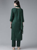 Yufta Women's Rayon Kurti With Pant Dupatta Set | Grab2Buy
