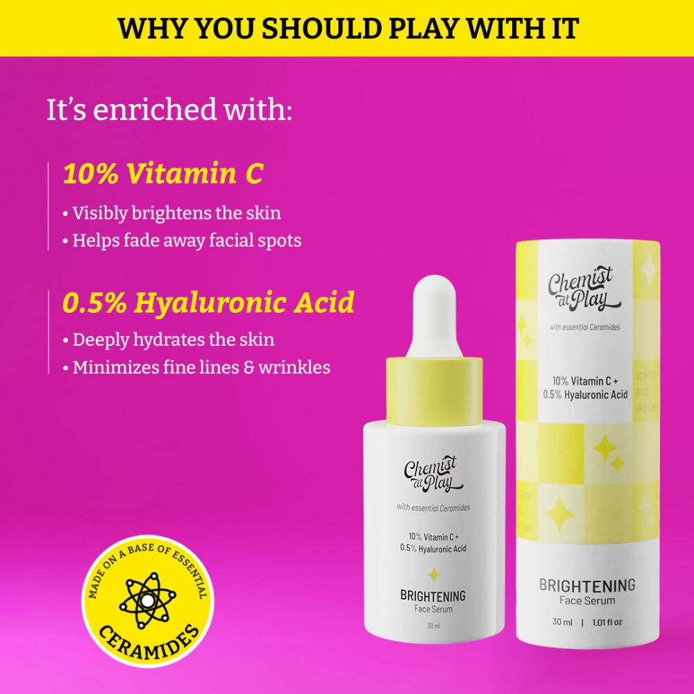 Chemist at Play 10% Vitamin C Skin Brightening Face Serum For Combination Skin | Grab2Buy
