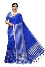 Vamika Blue Cotton Silk Weaving Saree (Twitter Royal Blue) | Grab2Buy