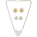 AanyaCentric Gold-Polished Mangalsutra with Pendant, 2 Pair Earrings | Grab2Buy