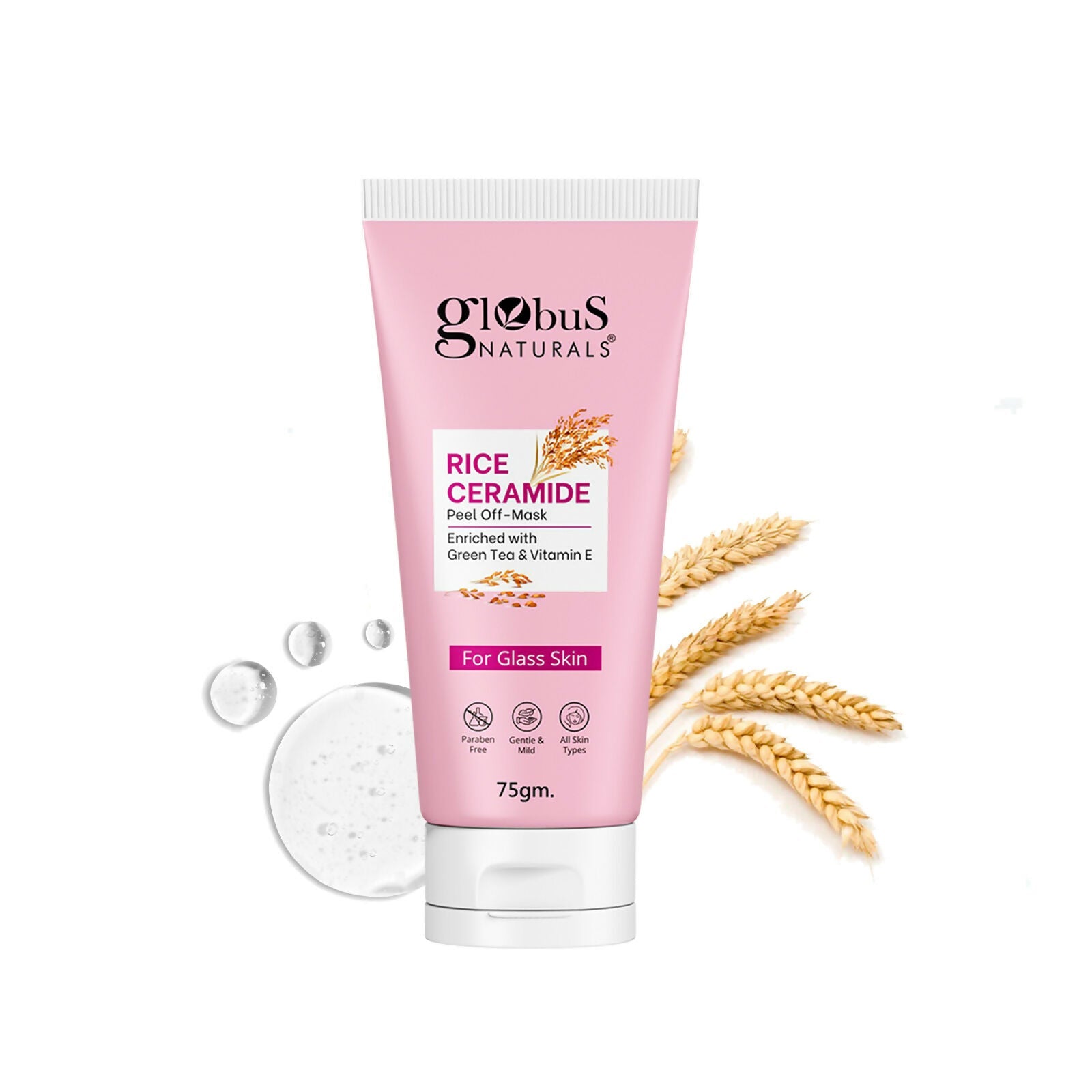Globus Naturals Rice Ceramide Peel Off Mask, For Korean Glass Skin | Grab2Buy