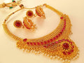 Pink Kemp Necklace Set With White Beads | Grab2Buy
