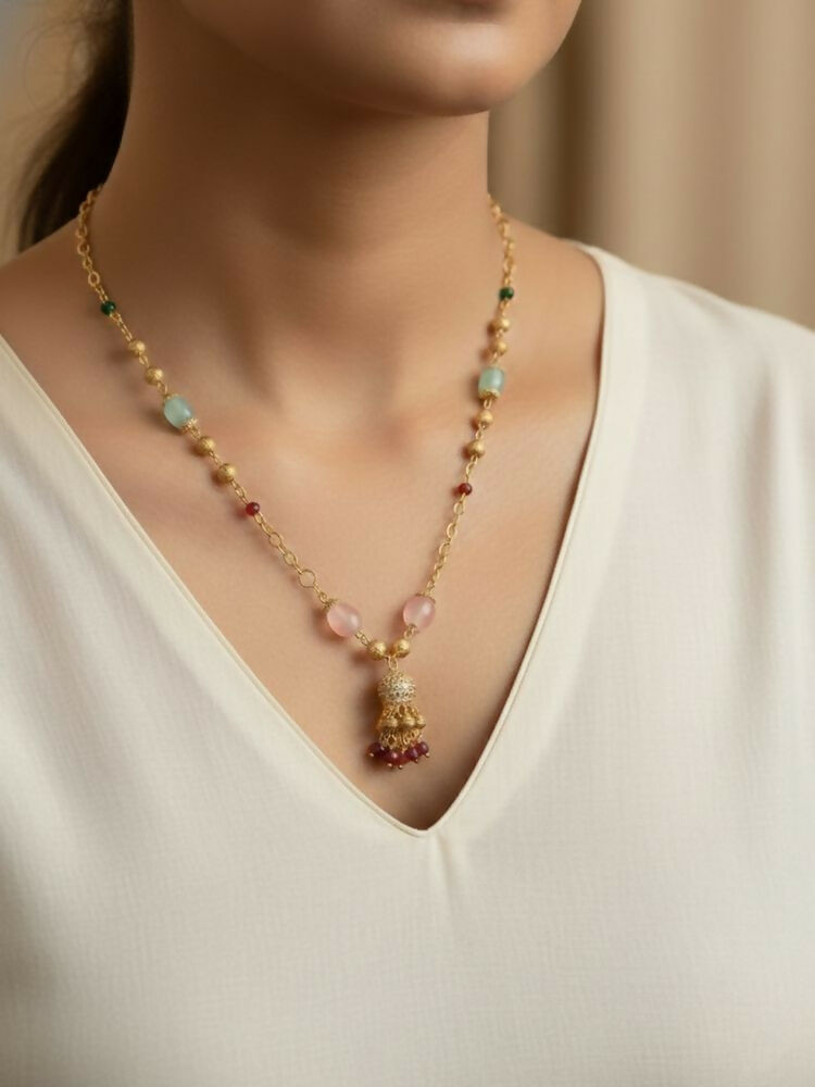 NVR Women Gold Plated Multicolour chain | Grab2Buy