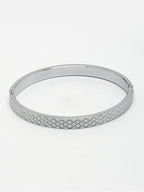 NVR Men's Silver-Plated Stainless Steel Kada Bracelet