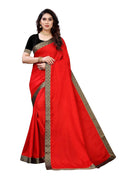 Vamika Red Dola Silk Border Saree (Kirti Red) | Grab2Buy